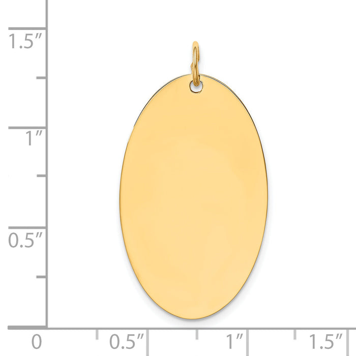 14k Plain .018 Gauge Engravable Elliptical Disc Charm-XM191/18