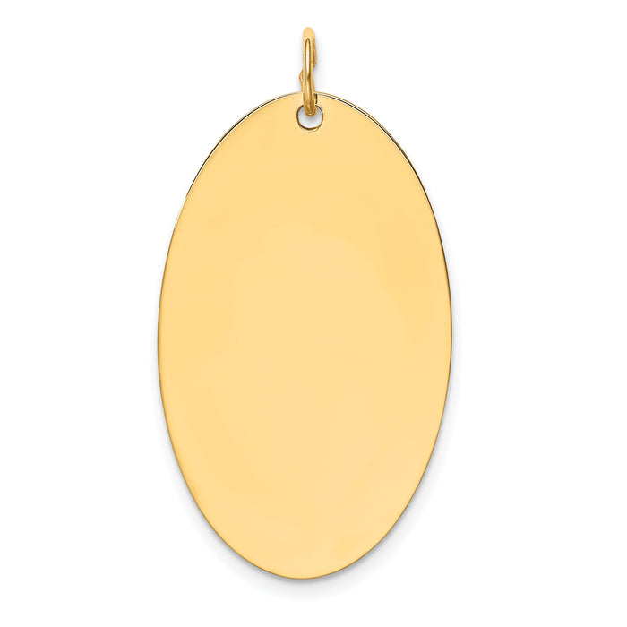 14k Plain .018 Gauge Engravable Elliptical Disc Charm-XM191/18