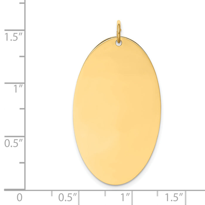 14k Plain .027 Gauge Engravable Elliptical Disc Charm-XM192/27