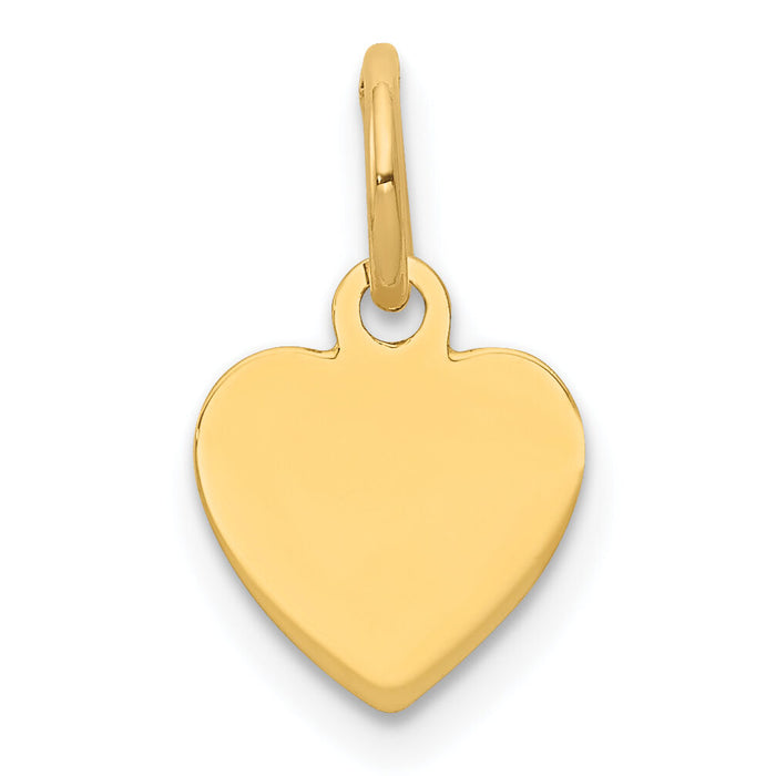 14k Plain .018 Gauge Engravable Heart Disc Charm-XM193/18