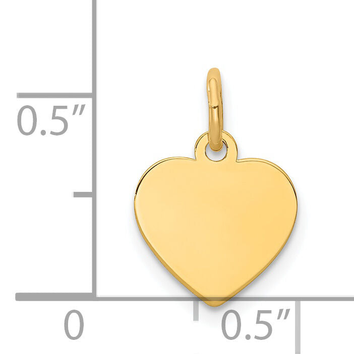 14k Plain .027 Gauge Engravable Heart Disc Charm-XM194/27