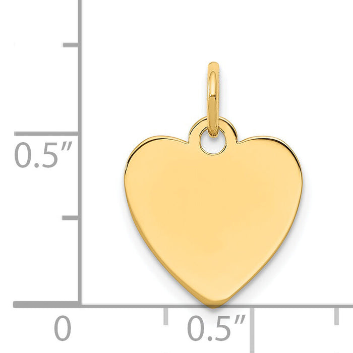 14k Plain .018 Gauge Engravable Heart Disc Charm-XM195/18