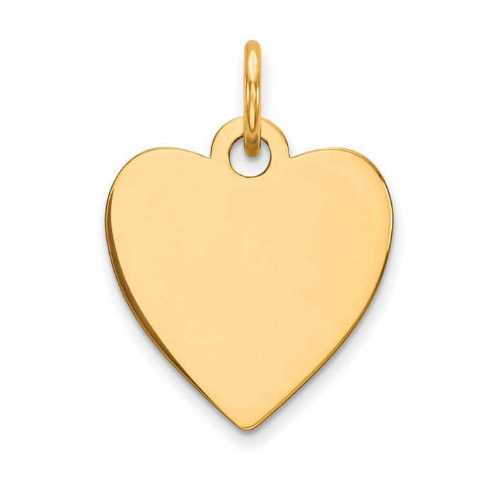14k Plain .018 Gauge Engravable Heart Disc Charm-XM195/18