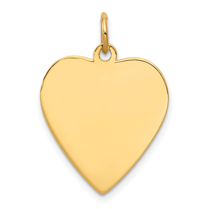 14k Plain .011 Gauge Engravable Heart Disc Charm-XM196/11