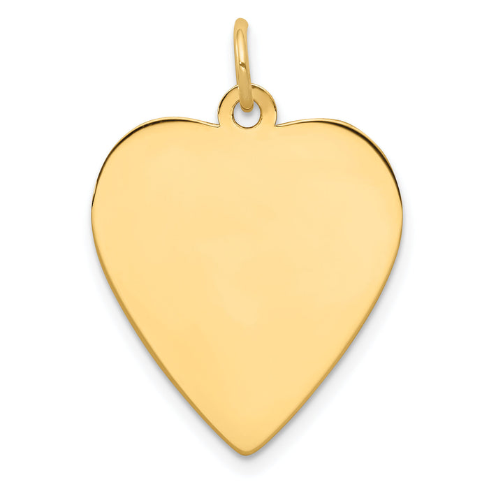 14k Plain .011 Gauge Engravable Heart Disc Charm-XM197/11