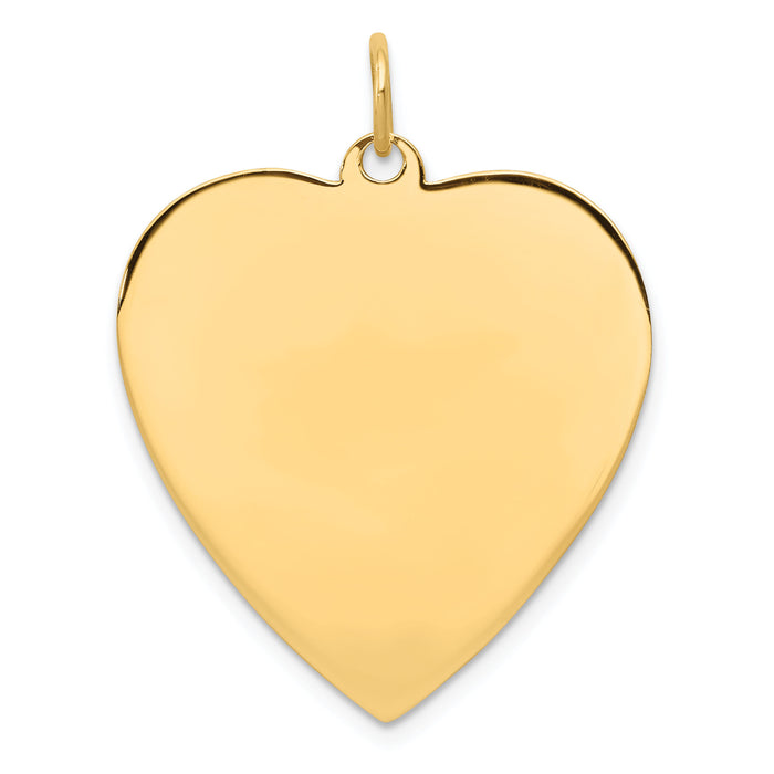 14k Plain .035 Gauge Engravable Heart Disc Charm-XM199/35