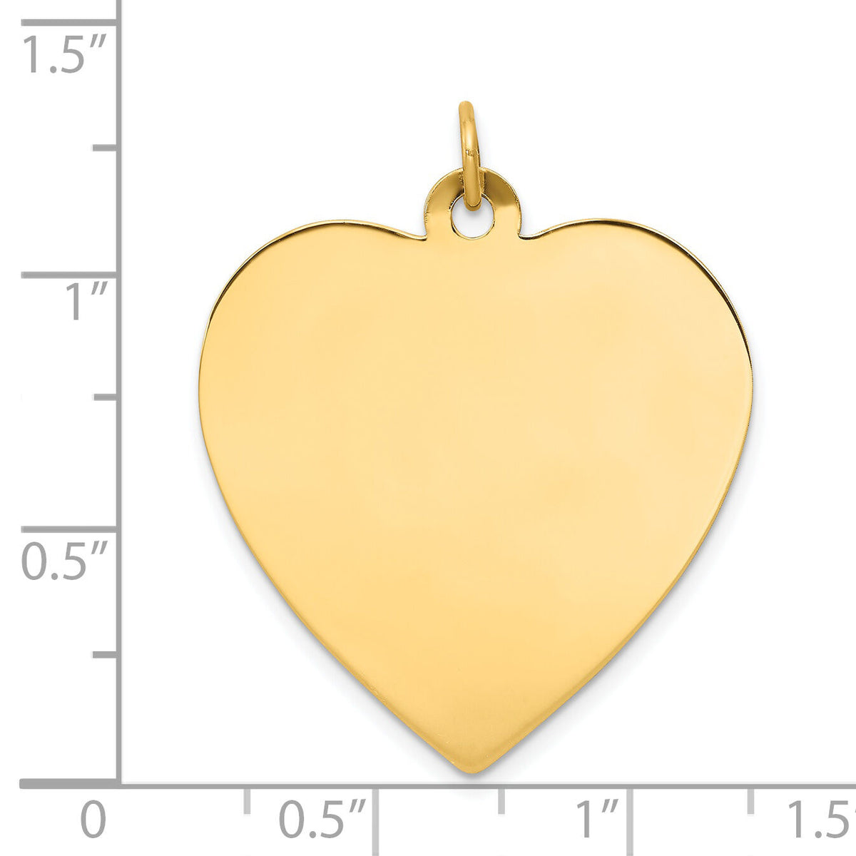 14k Plain .027 Gauge Engravable Heart Disc Charm-XM200/27