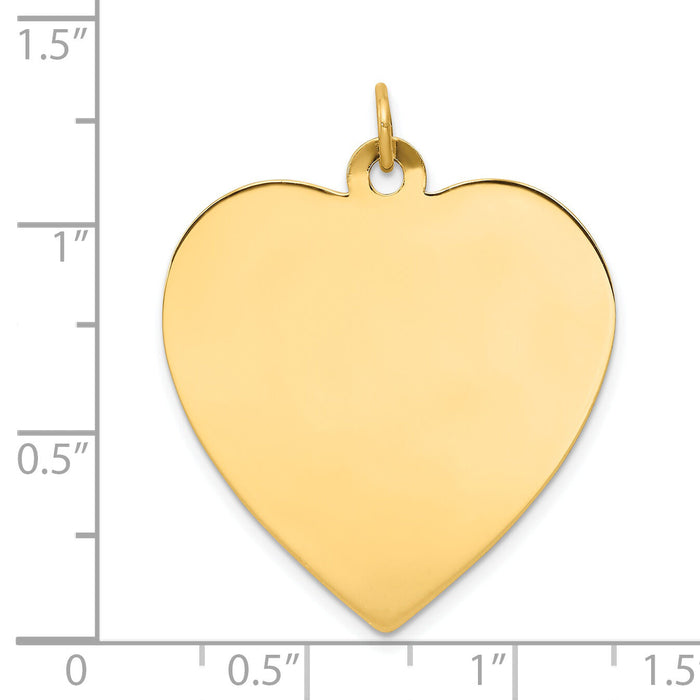 14k Plain .027 Gauge Engravable Heart Disc Charm-XM200/27