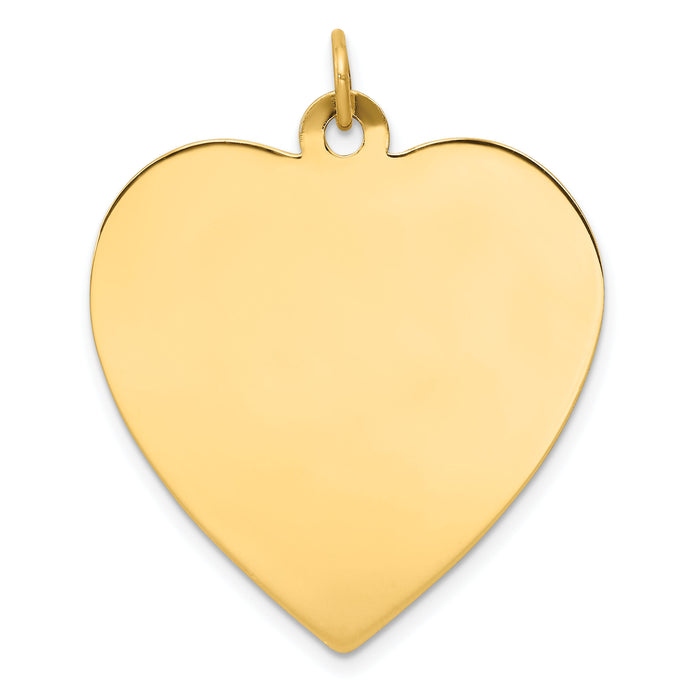 14k Plain .018 Gauge Engravable Heart Disc Charm-XM200/18