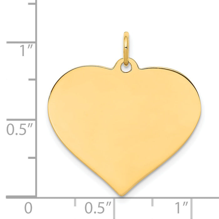 14k Plain .018 Gauge Engravable Heart Disc Charm-XM202/18