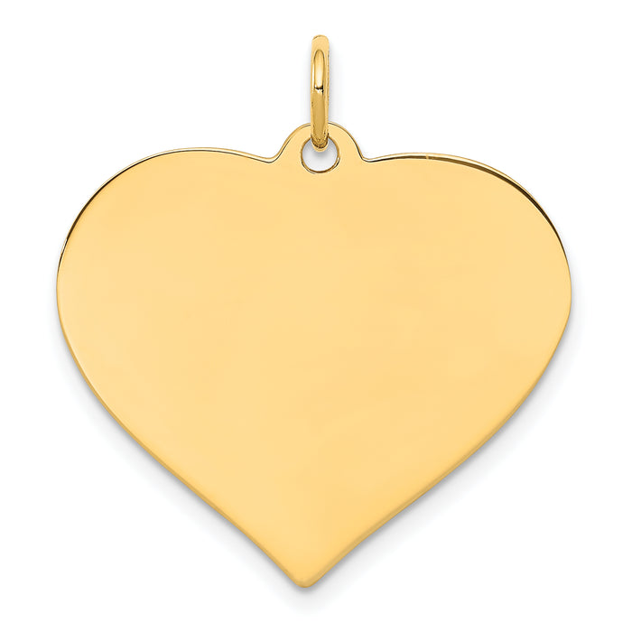 14k Plain .018 Gauge Engravable Heart Disc Charm-XM202/18