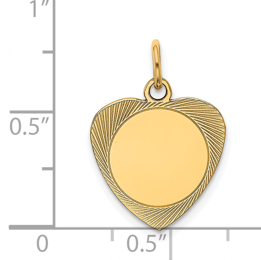 14k Etched .018 Gauge Engravable Heart Disc Charm-XM207/18