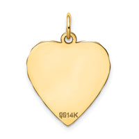 14k Etched .027 Gauge Engravable Heart Disc Charm-XM208/27