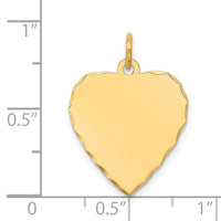 14k Etched .013 Gauge Engravable Heart Disc Charm-XM208/13