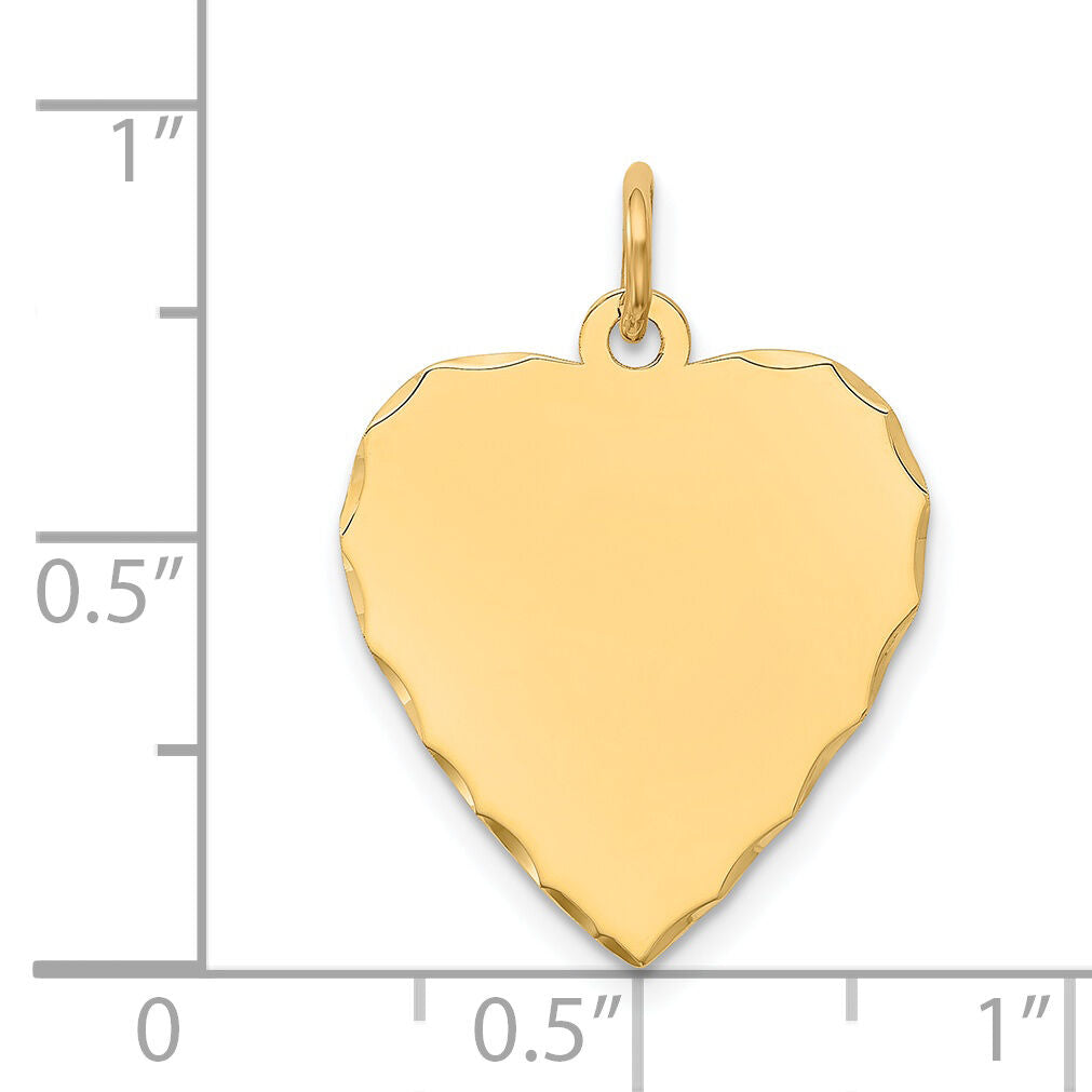 14k Etched .027 Gauge Engravable Heart Disc Charm-XM208/27