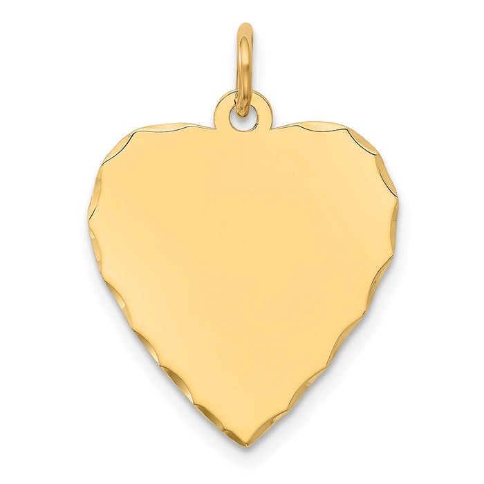 14k Etched .027 Gauge Engravable Heart Disc Charm-XM208/27