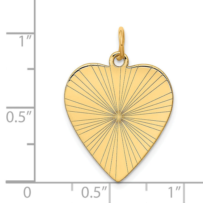 14k Etched .018 Gauge Engravable Heart Disc Charm-XM209/18