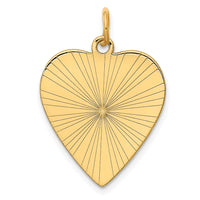 14k Etched .018 Gauge Engravable Heart Disc Charm-XM209/18