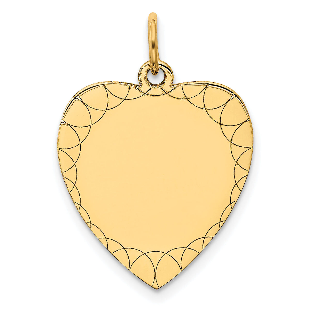 14k Etched .018 Gauge Engravable Heart Disc Charm-XM210/18