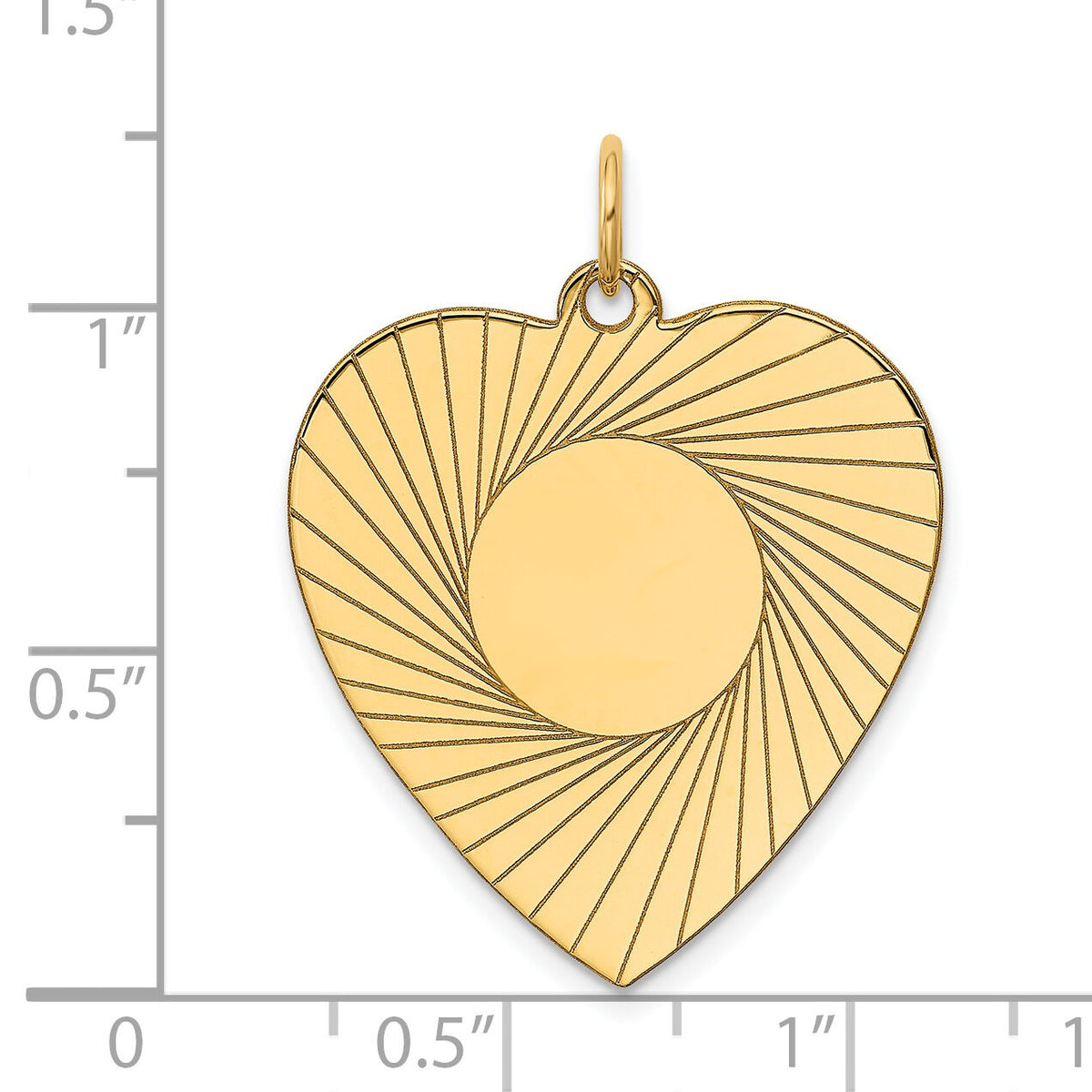 14k Etched .018 Gauge Engravable Heart Disc Charm-XM213/18