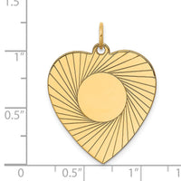 14k Etched .018 Gauge Engravable Heart Disc Charm-XM213/18