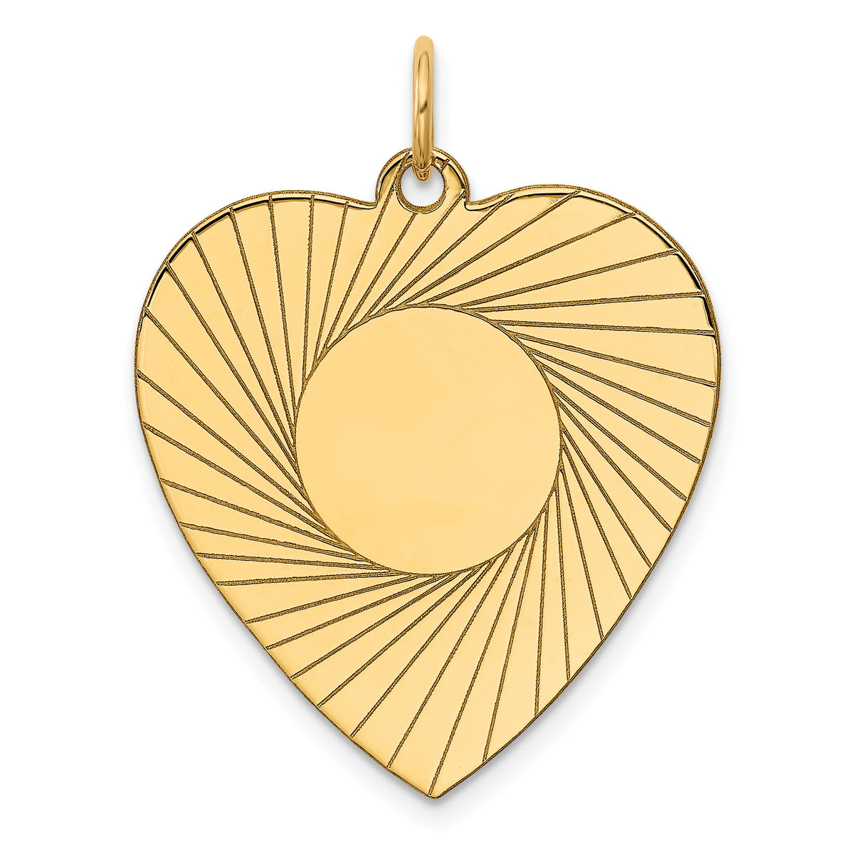 14k Etched .018 Gauge Engravable Heart Disc Charm-XM213/18