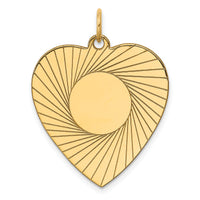 14k Etched .018 Gauge Engravable Heart Disc Charm-XM213/18