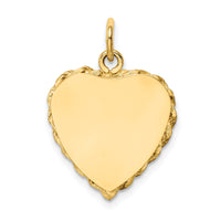14k Polished .013 Gauge Engravable Heart with Rope Disc Charm-XM220/13