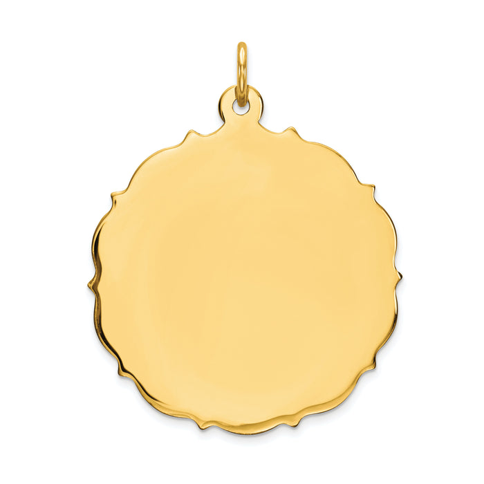14k Plain .018 Gauge Engravable Disc Charm-XM230/18
