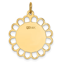 14k Plain .013 Gauge Engravable Flower Disc Charm-XM244/13