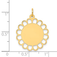 14k Plain .011 Gauge Engravable Flower Disc Charm-XM244/11