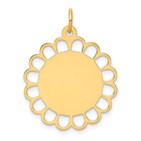 14k Plain .011 Gauge Engravable Flower Disc Charm-XM244/11