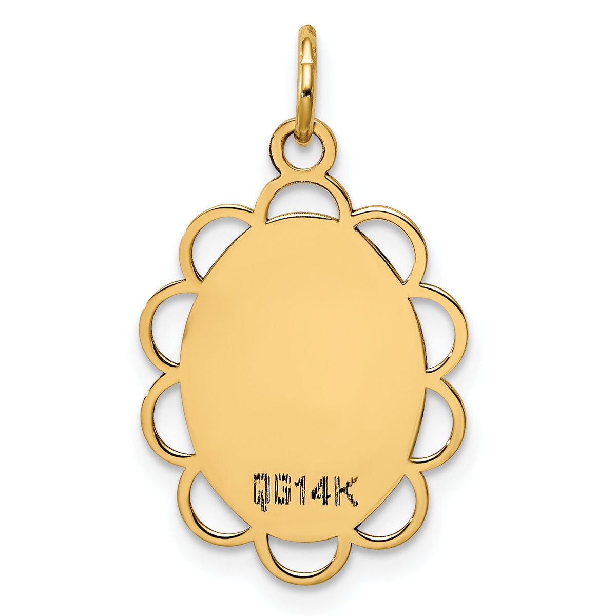 14k Plain .013 Gauge Engravable Flower Disc Charm-XM247/13