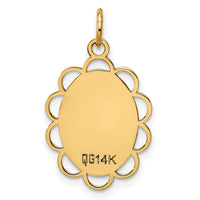 14k Plain .013 Gauge Engravable Flower Disc Charm-XM247/13