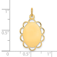 14k Plain .013 Gauge Engravable Flower Disc Charm-XM247/13