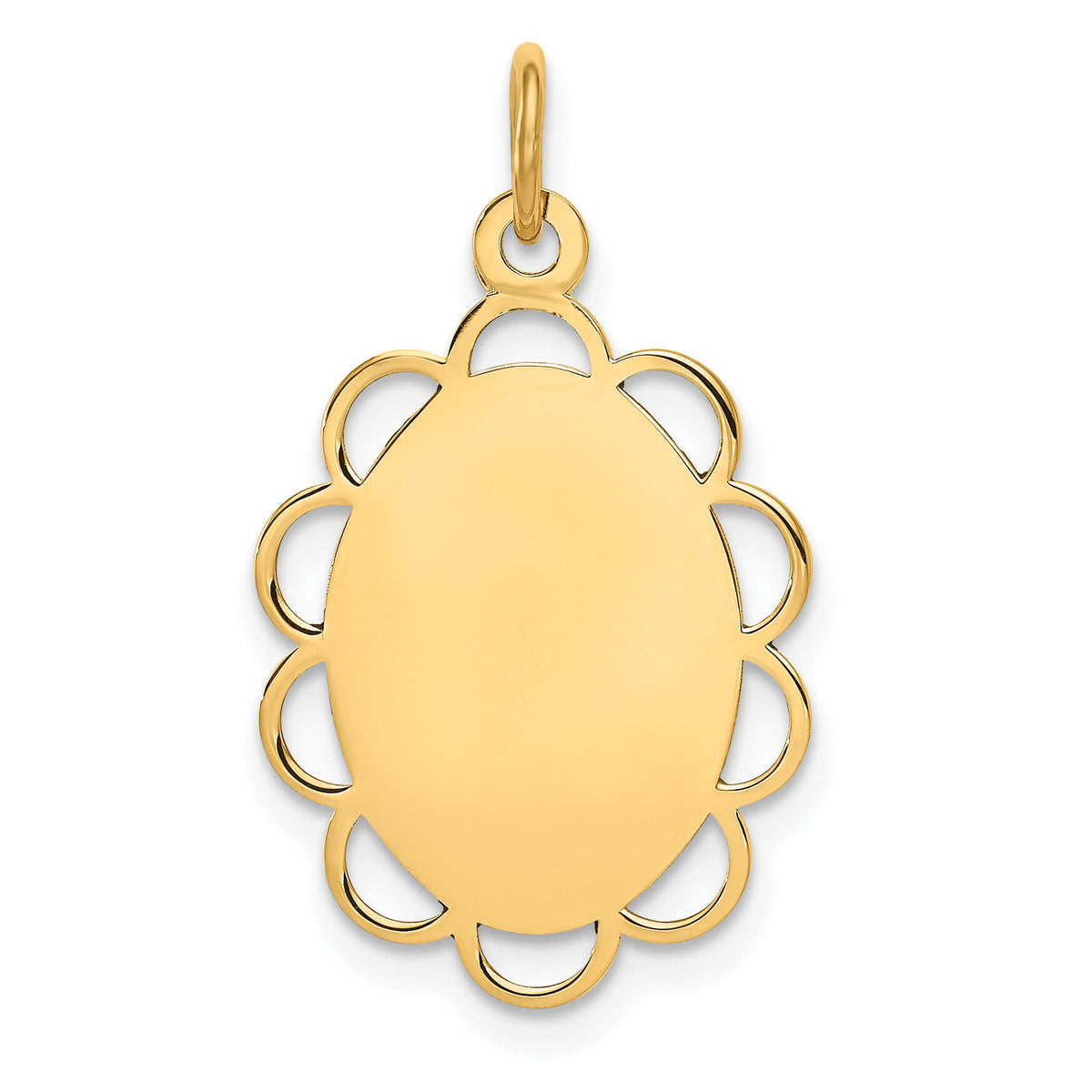 14k Plain .013 Gauge Engravable Flower Disc Charm-XM247/13
