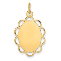14k Plain .013 Gauge Engravable Flower Disc Charm-XM247/13