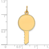 14k Plain .011 Gauge Engravable Key Charm-XM253/11
