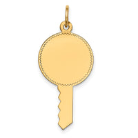 14k Plain .011 Gauge Engravable Key Charm-XM253/11