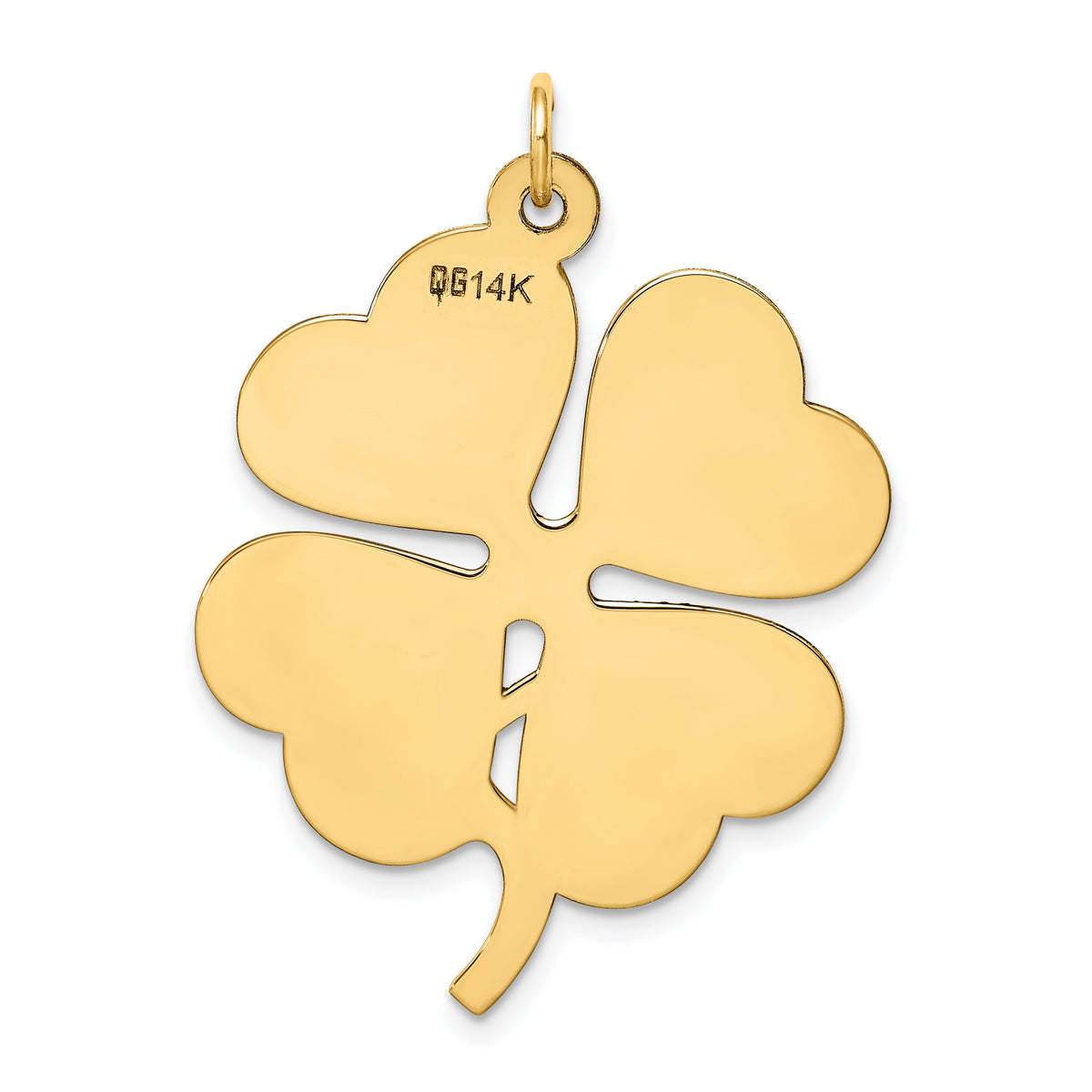 14k Plain .018 Gauge Engravable Clover Disc Charm-XM255/18