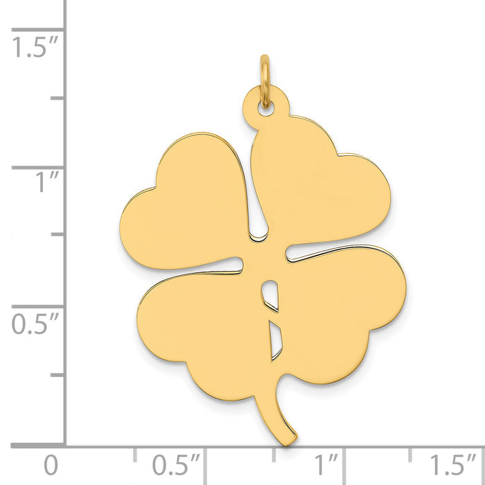 14k Plain .018 Gauge Engravable Clover Disc Charm-XM255/18