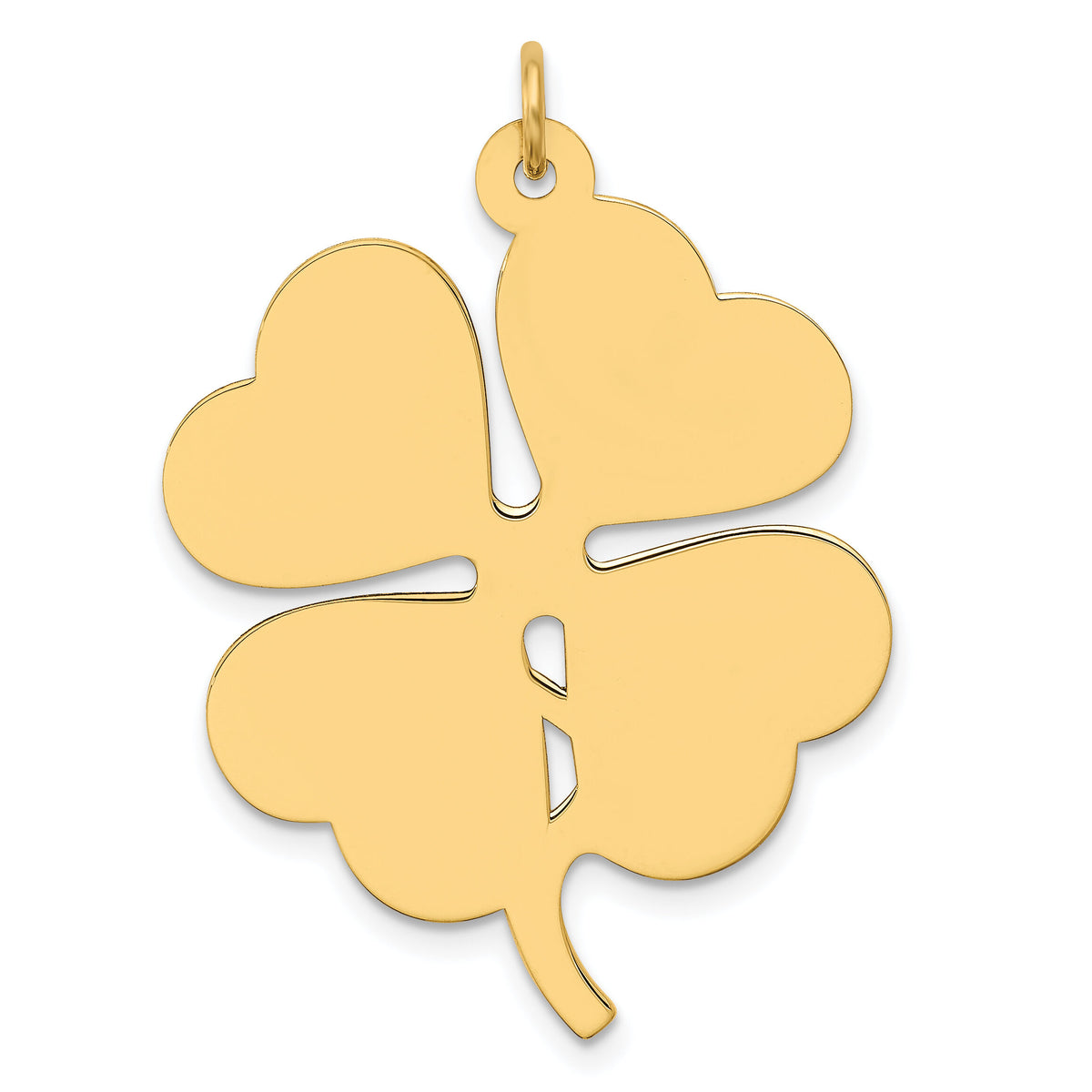 14k Plain .018 Gauge Engravable Clover Disc Charm-XM255/18