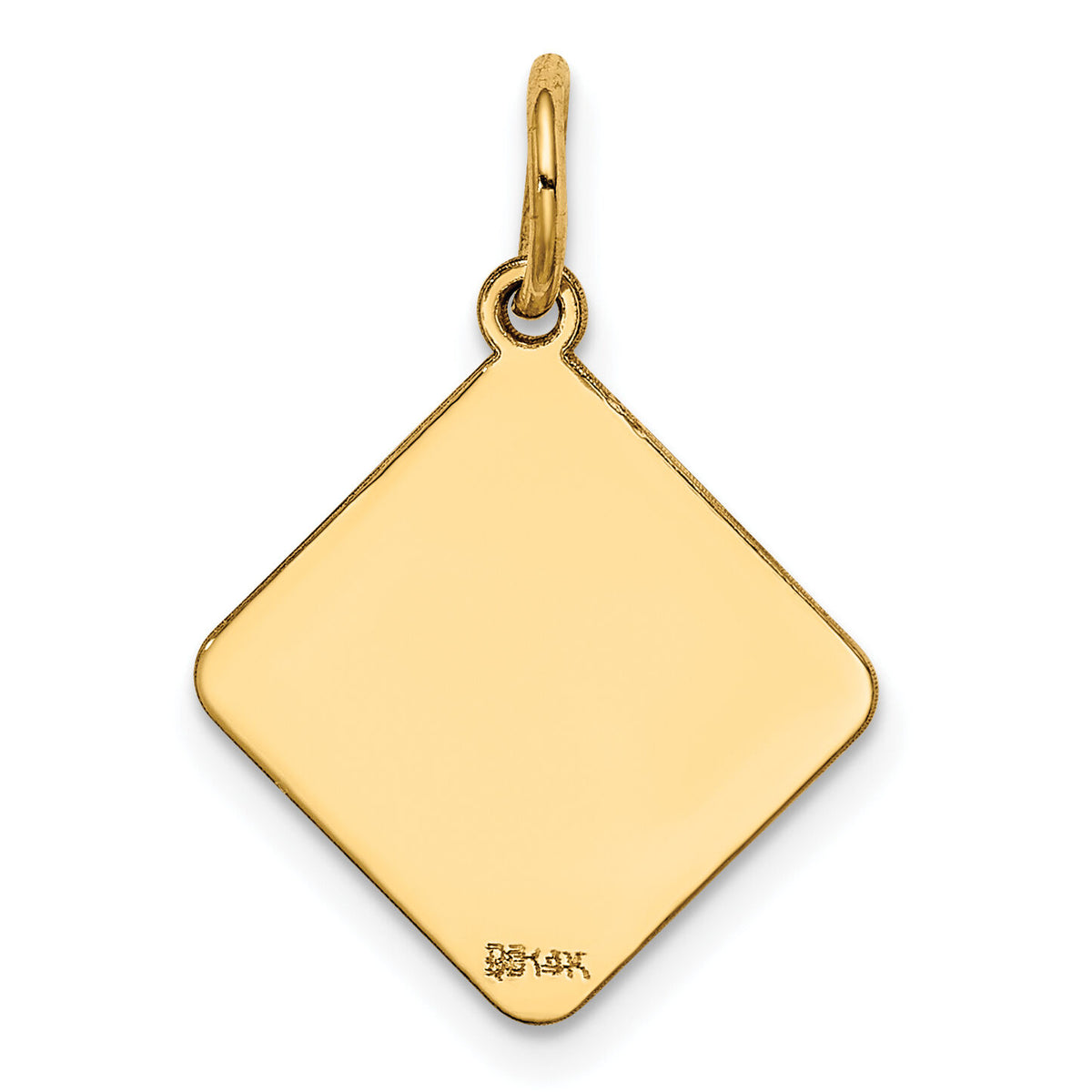 14k Plain .018 Gauge Diamond-Shaped Engravable Disc Charm-XM256/18