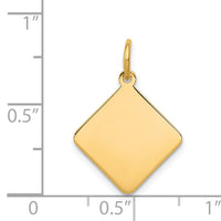 14k Plain .018 Gauge Diamond-Shaped Engravable Disc Charm-XM256/18
