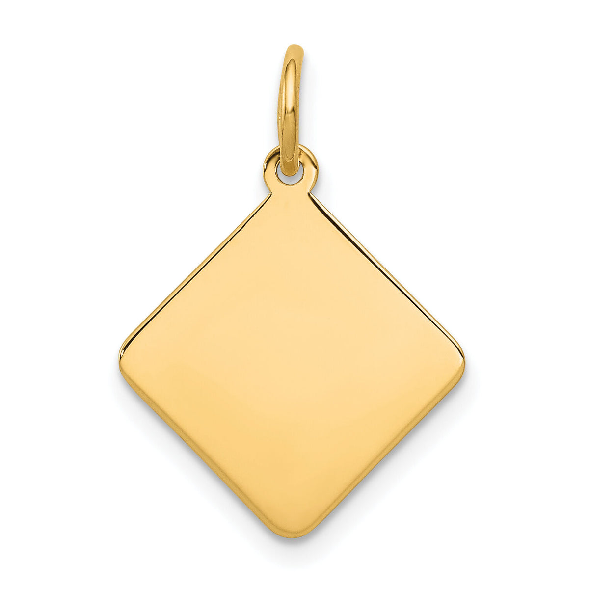 14k Plain .018 Gauge Diamond-Shaped Engravable Disc Charm-XM256/18