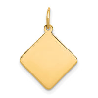 14k Plain .018 Gauge Diamond-Shaped Engravable Disc Charm-XM256/18