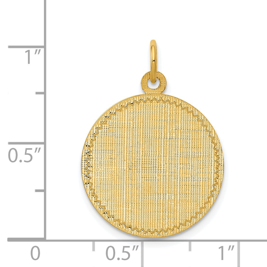 14k Patterned .013 Gauge Circular Engravable Disc Charm-XM264/13