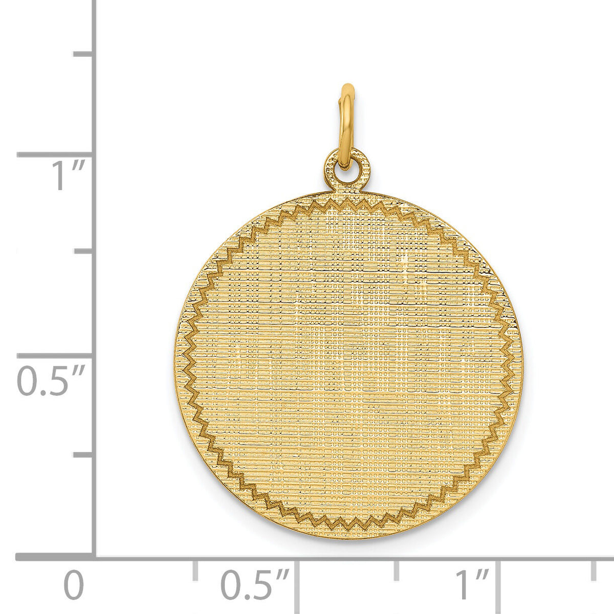 14k Patterned .018 Gauge Circular Engravable Disc Charm-XM265/18