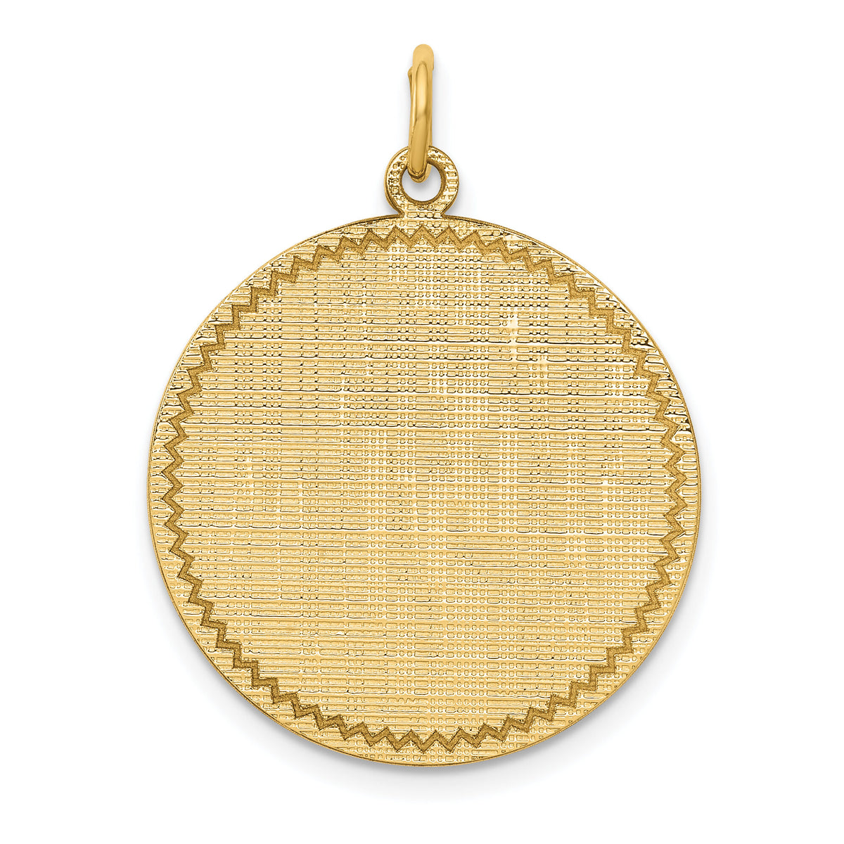14k Patterned .018 Gauge Circular Engravable Disc Charm-XM265/18