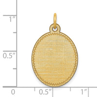 14k Patterned .018 Gauge Engravable Oval Disc Charm-XM267/18